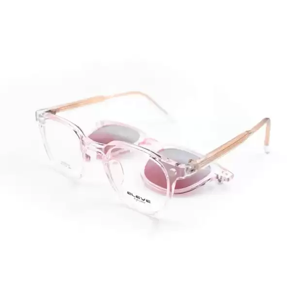 Anteojo Clip-on Eleve LV9197 Rosas transparente