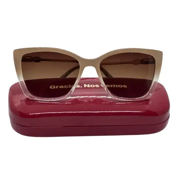 Lente de sol Premier Alfani polarizado cat eye - color beige